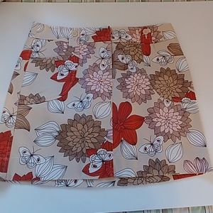 Ann Taylor Loft Creme/Burnt Orange Skirt Size 10